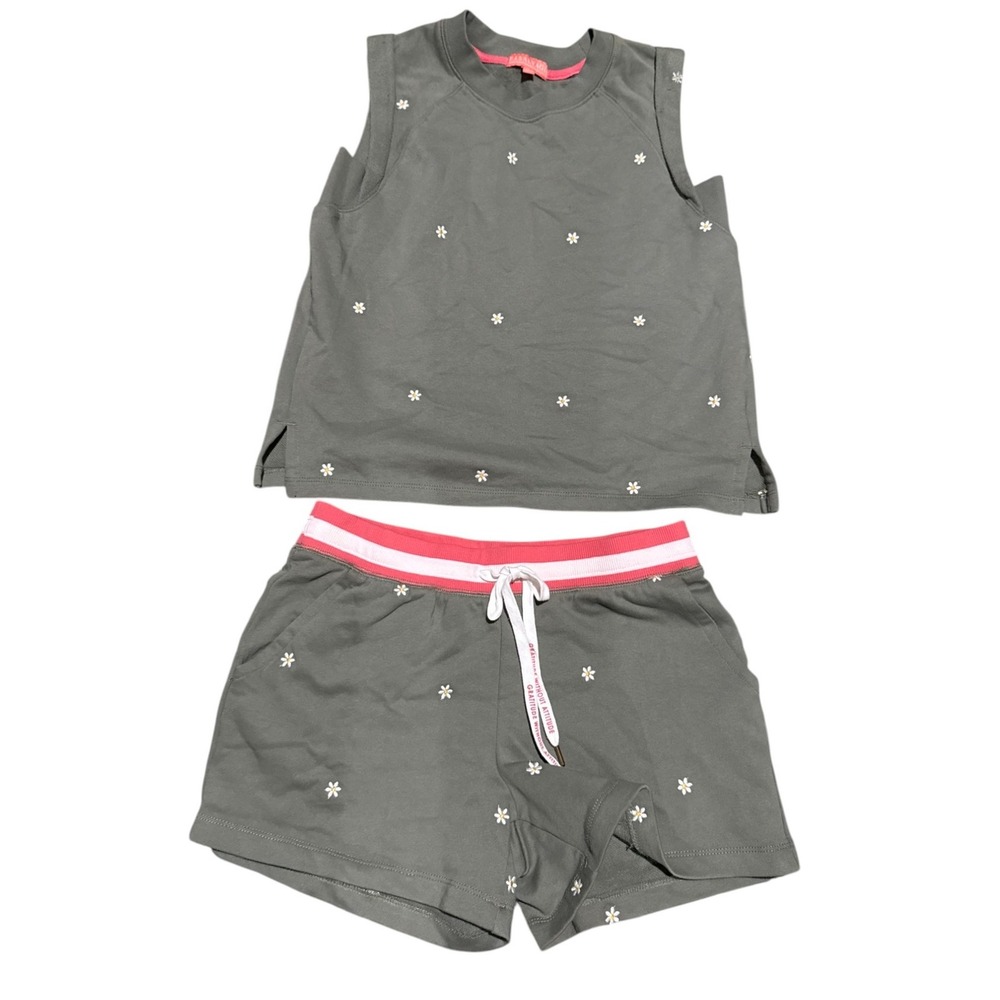 P.J. Salvage Charcoal Pajama Set with Pink Trim